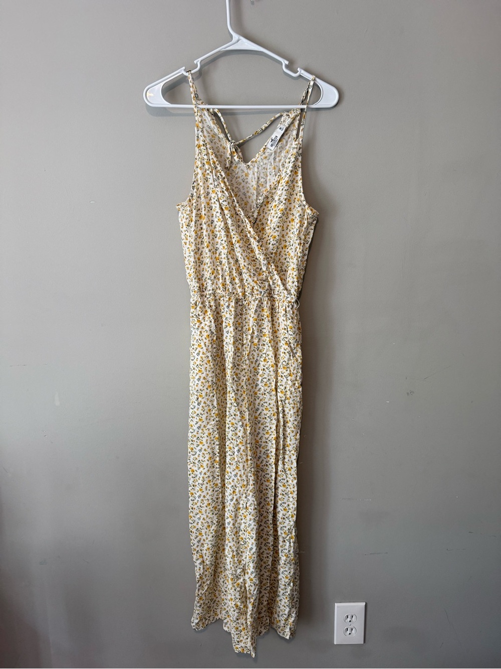 Hollister Floral Yellow Sleeveless Jumpsuit